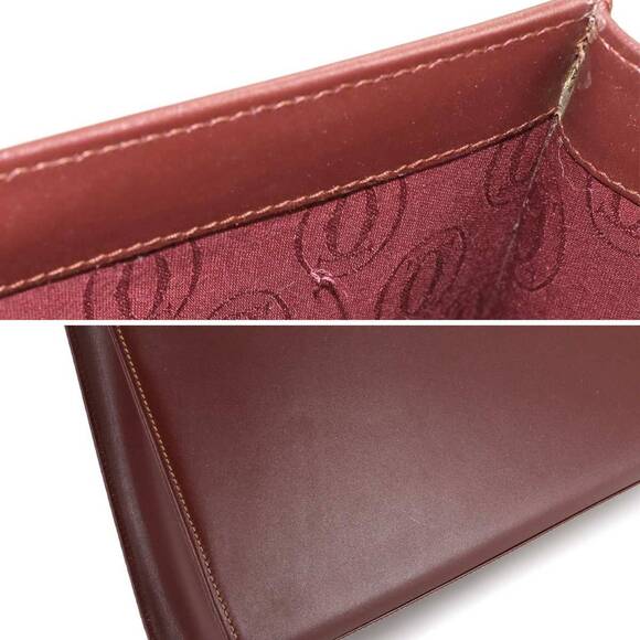 Cartier Must Hand Bag in Bordeaux leather with gold hardware - Picture 9 of 10